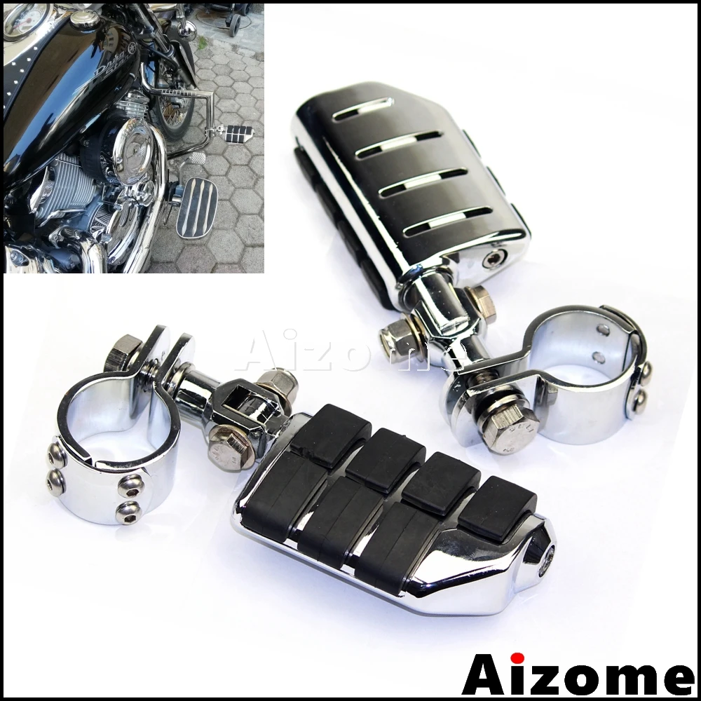 

Motorcycle Crash Bar Footpegs Footrests 28mm Clevis Mount Foot Pegs 1-1/8" Clamps For Harley Honda Yamaha Suzuki Foot Rests