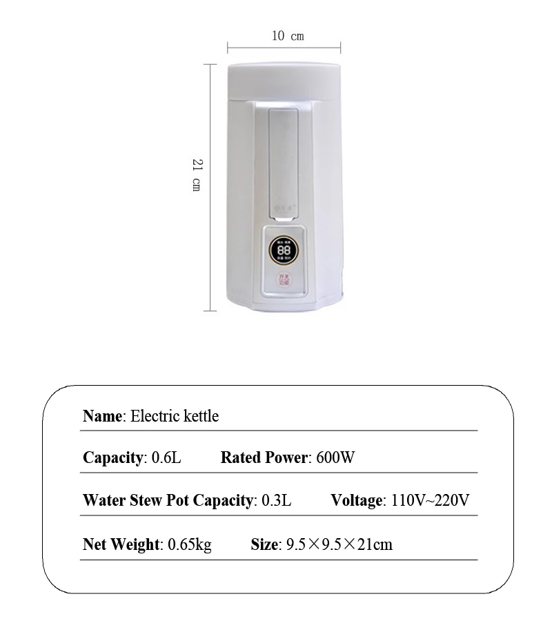 Hervidor plegable de viaje nórdico, hervidor eléctrico pequeño para 1 persona, aislamiento, una taza de agua caliente eléctrica, taza de estofado de salud