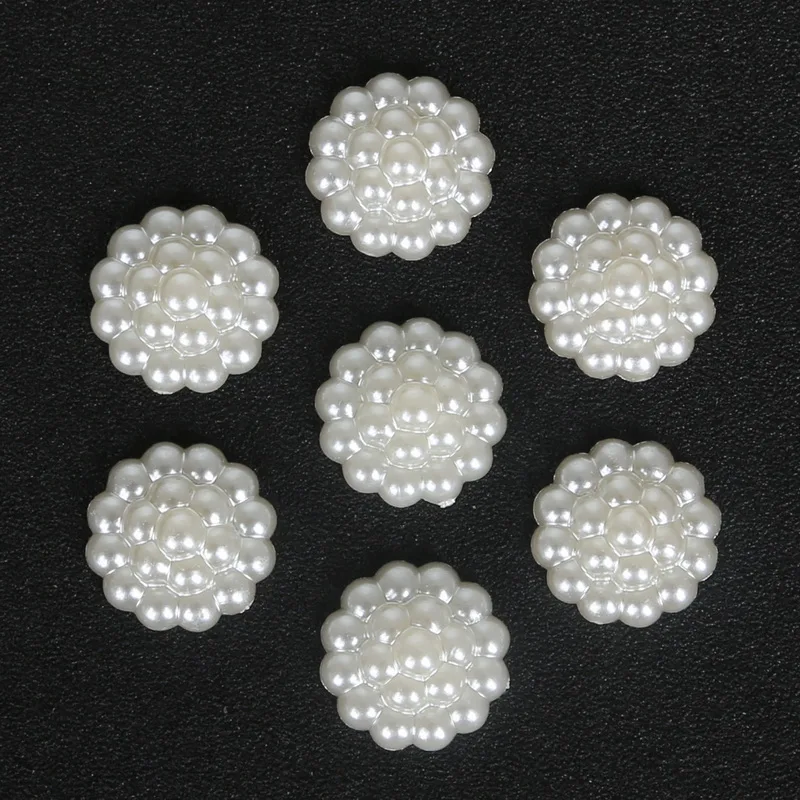 New Hot Sale Flat Back Cabochon Imitation Plastic ABS Pearl Buddha Head Flower Beads for DIY Fashion Jewelry Phone Decoration