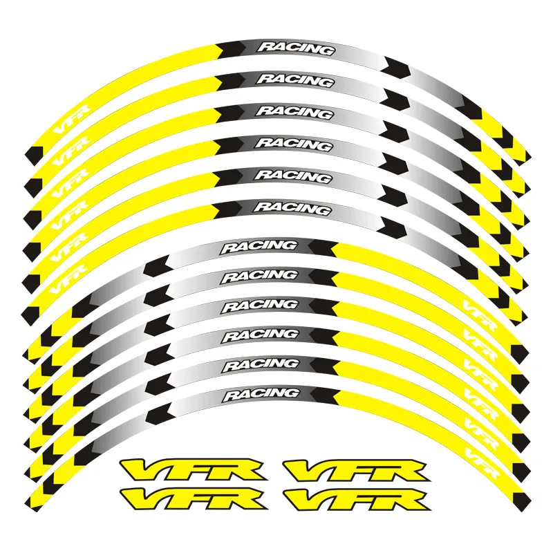 7 Style Reflective sticker Motorcycle Wheel Tire Rim Stickers 17inch wheel For Honda VFR VFR750 VFR800 VFR1200 VFR1200F
