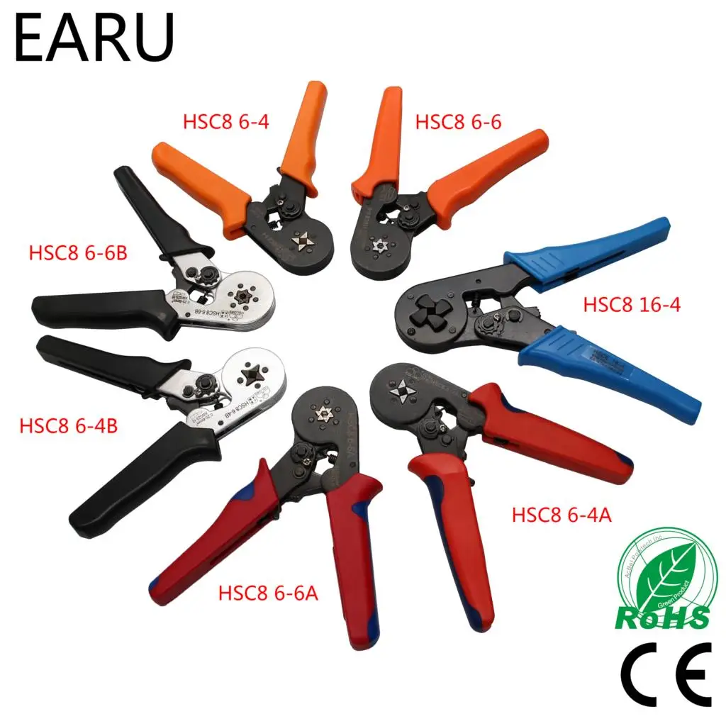 

HSC8 6-4 HSC8 6-6 6-6A 6-6B 6-4A 6-4B 16-4 ADJUSTABLE CRIMPING PLIER AWG 0.25-6mm2 Pliers Hand Tools VE Terminals Ferramentas