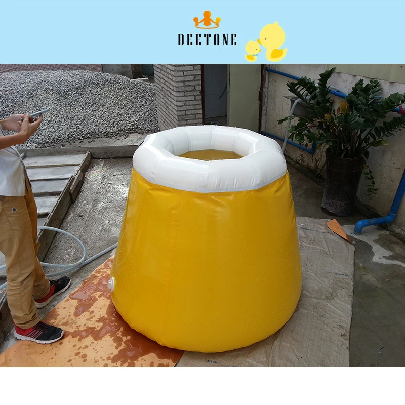 Diameter 1.2m height 1.5m water bag, yellow round water storage pool, PVC inflatable swimming pool