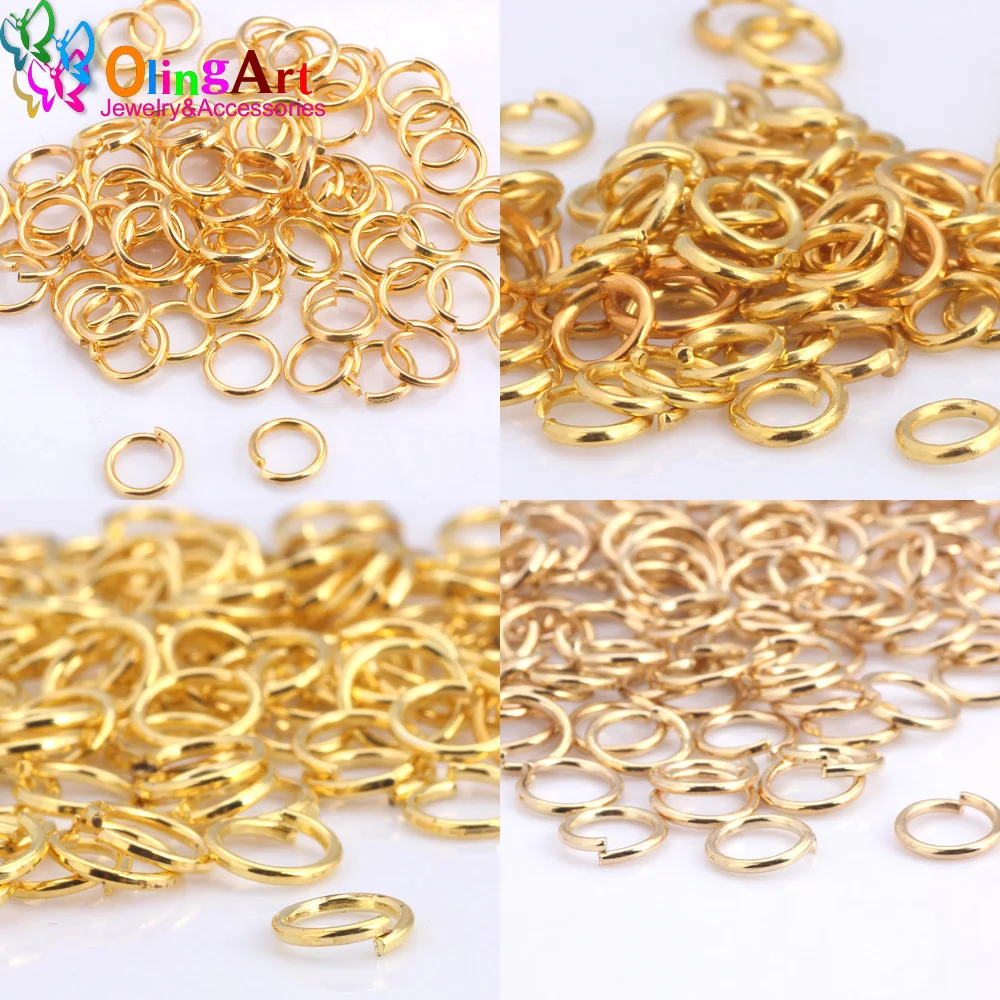 

OlingArt Open Jump Ring 4mm/5mm/7mm/8mm link loop Gold DIY Jewelry making Bracelets/Necklaces/Earrings Connector