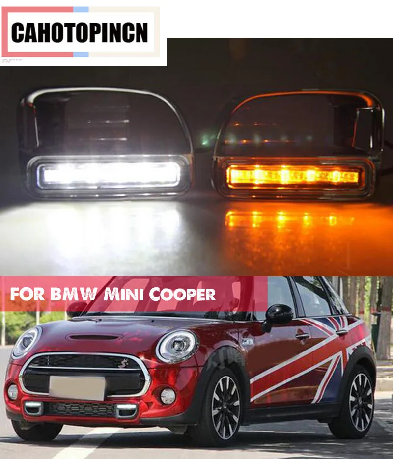 

For BMW Mini Cooper S 2009-2013 Countryman LED Daytime Running Light ABS 12V DRL Fog Lamp with turn signal light style Relay
