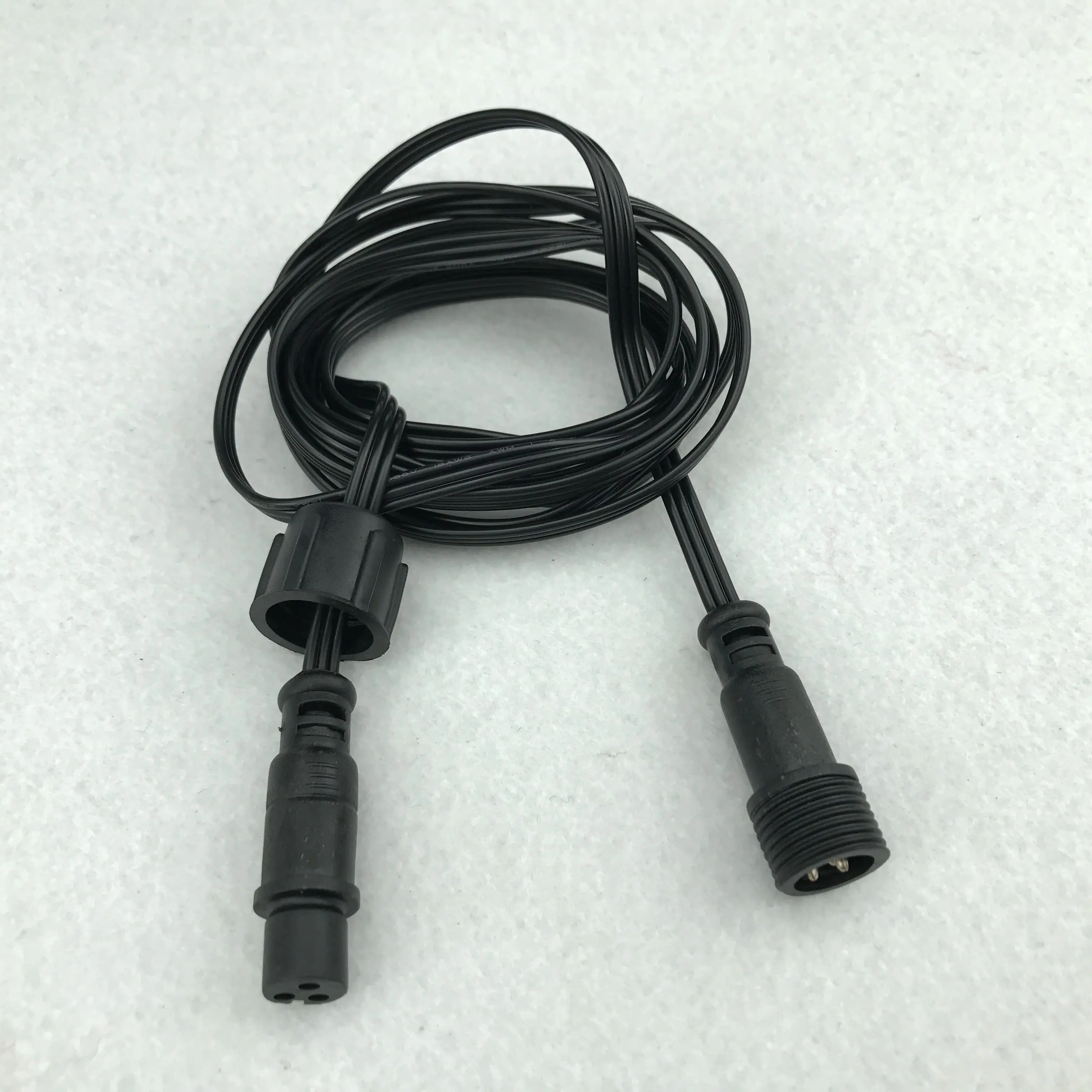 xConnect type BLACK flat 18AWG 3 core waterproof extension cable,one end with male,the other end with female