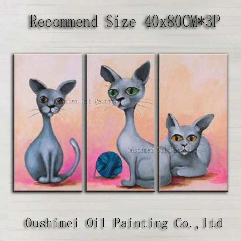 

Skills Artist Pure Hand-painted High Quality Modern Wall Decorative Painting Funny Cat Oil Painting For Wall Decoration