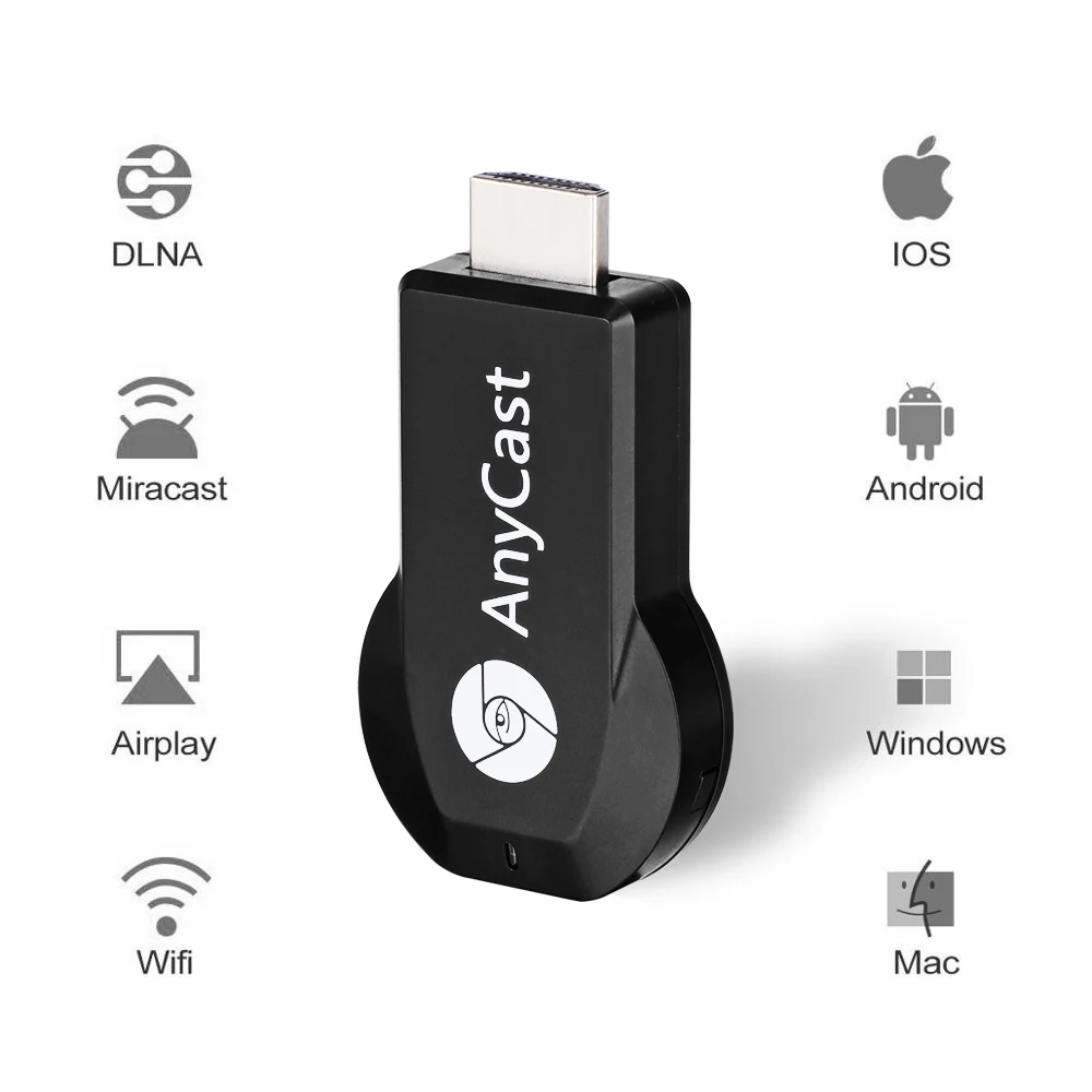 WiFi Display TV Dongle Video Streamer Chrome Cast 2 Crome WeCast AnyCast M2 Plus Airplay Miracast DLNA 1080P compatibile HDMI