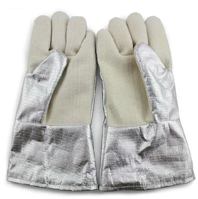 EN407 High Temperature flame resistant Aluminized Welding Gloves Oven gloves Heat resistant gloves