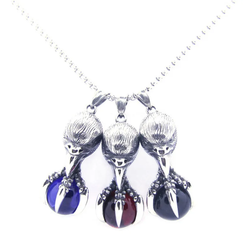 Rany&Roy Newest Flying Eagle Ball Pendant 316L Stainless Steel Biker Fashion Huge Stone Eagle Claw Pendant