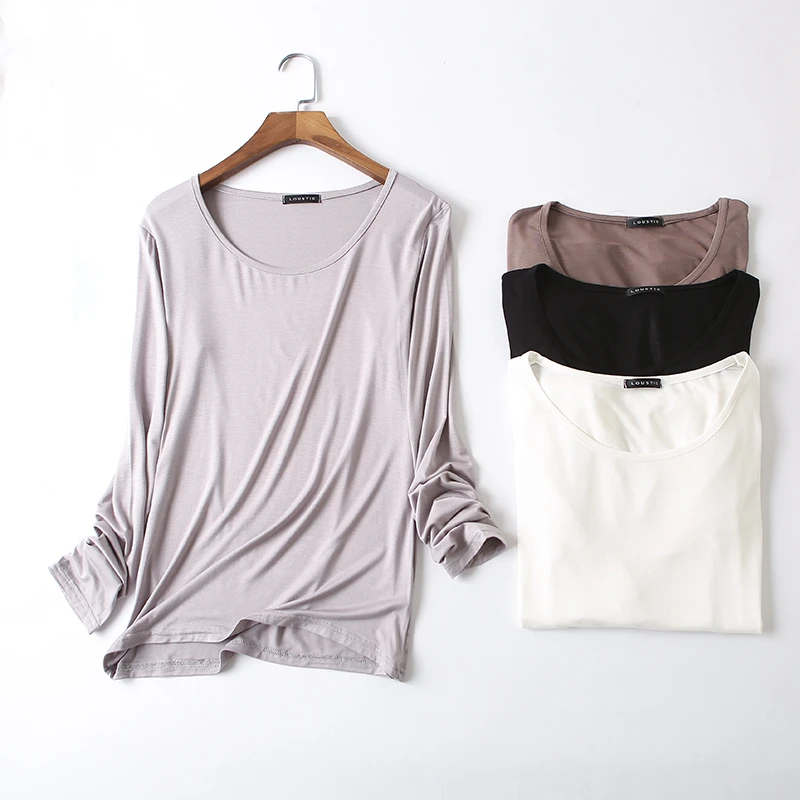 

Basic T Shirt Women Long Sleeve Womens Tops Spring Autumn Tee Shirt Women Korean Style T-Shirt Cotton New Loose Tshirt D107