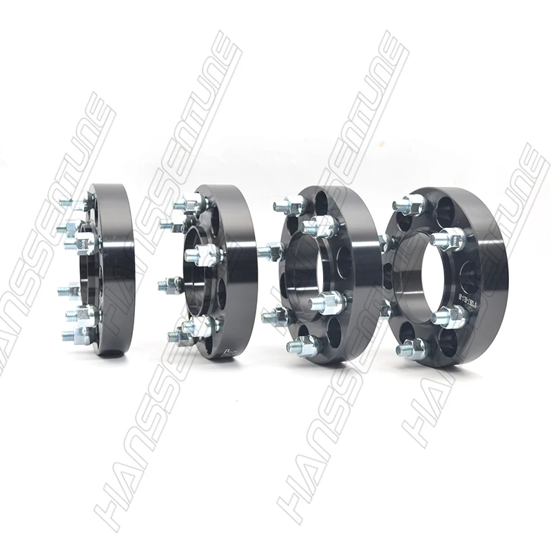 HANSSENTUNE 4PCS 30mm Black Anodized Aluminum Wheel Spacer Adapter 6x139.7/6x5.5