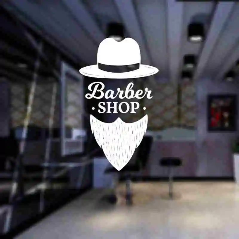 Man Barber Shop Sticker  Chop Bread Decal Haircut Posters Vinyl Wall Art Decals Decor Windows Decoration Mural