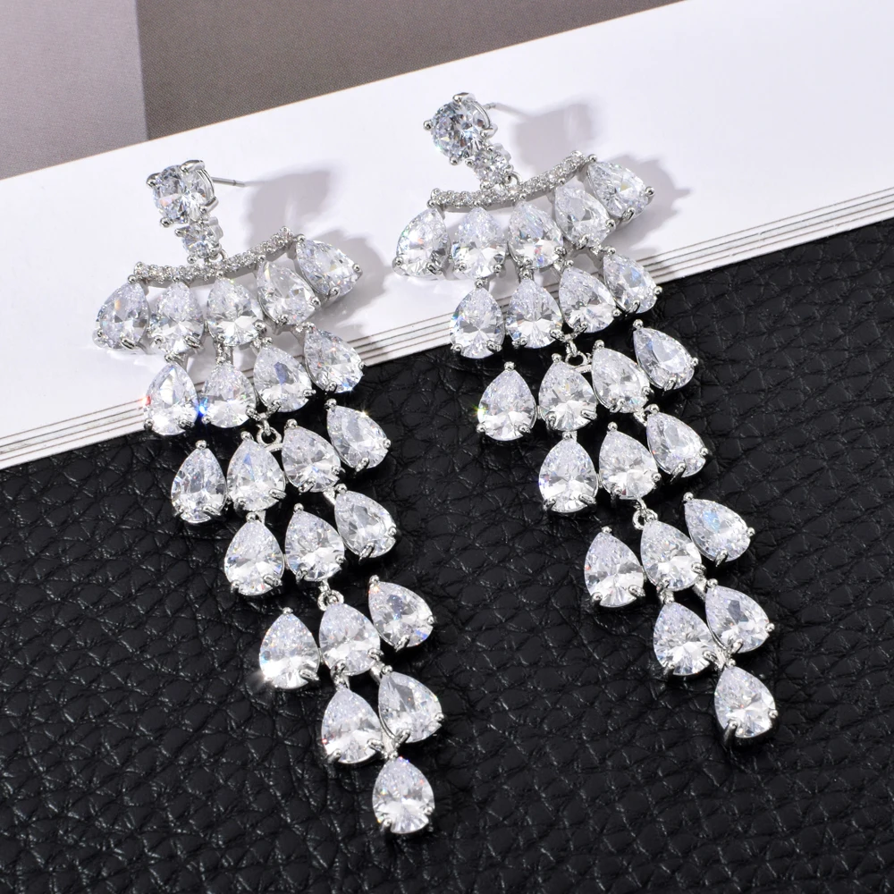 Deluxe American and European fashion AAA Zircon Earrings for women/girls wedding jewelry gifts