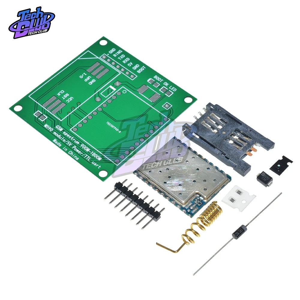 M590E GSM GPRS Module 900m-1800m SMS Message Diy kits M590 Standard AT Instruction Set CPU MCU Test 5V