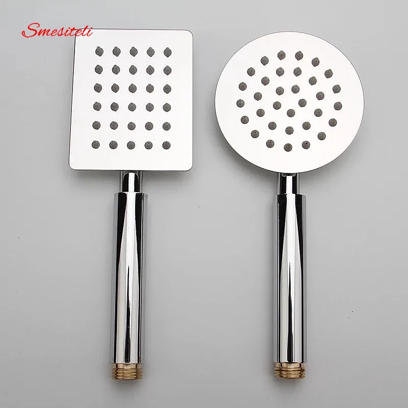 Smesiteli New Stainless Steel High Pressure Water Saving Shower Head Square Or Round HandHeld Bath Shower Head Bathroom Faucet