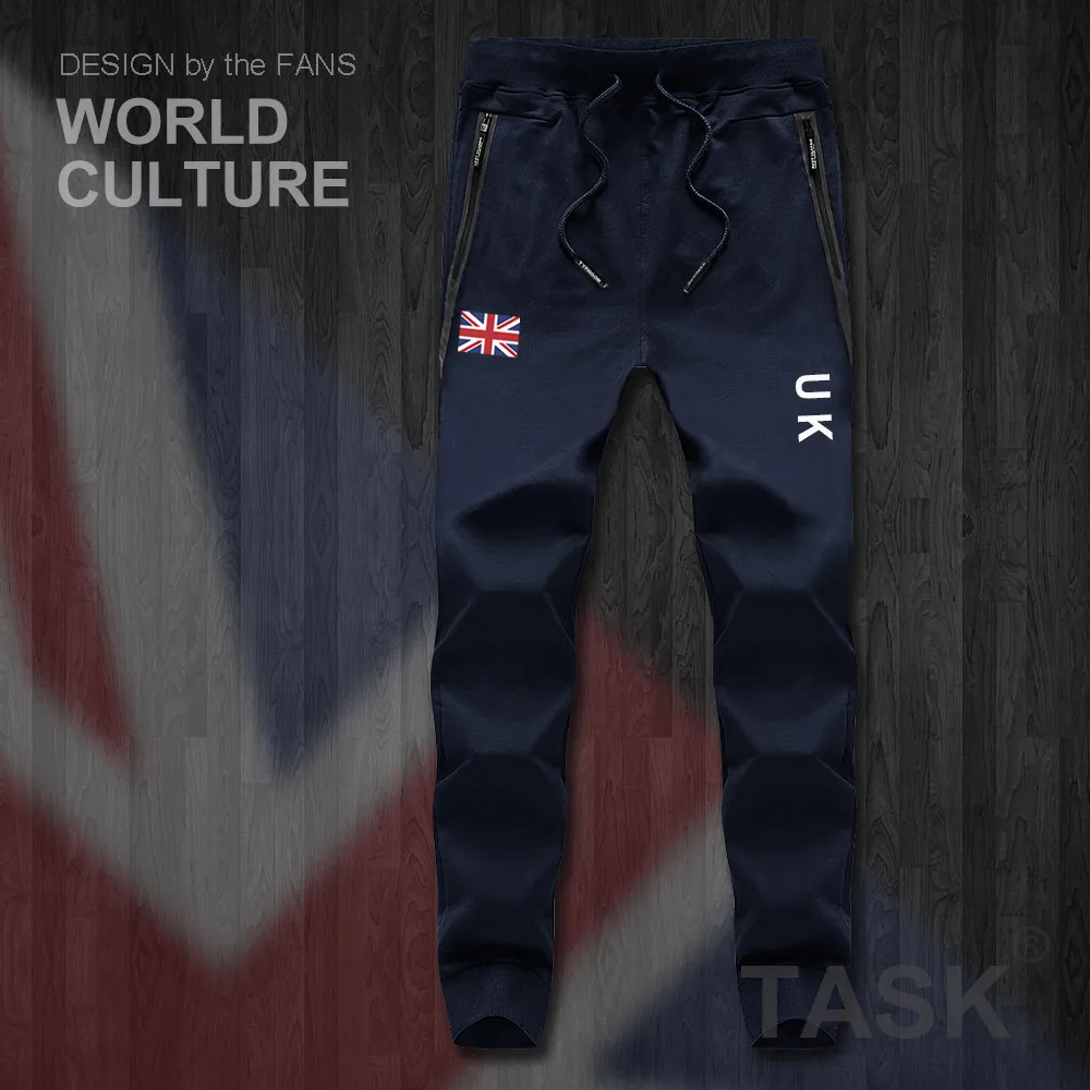 

UK United Kingdom of Great Britain GB mens pants joggers jumpsuit sweatpants track sweat fitness fleece tactical casual nation