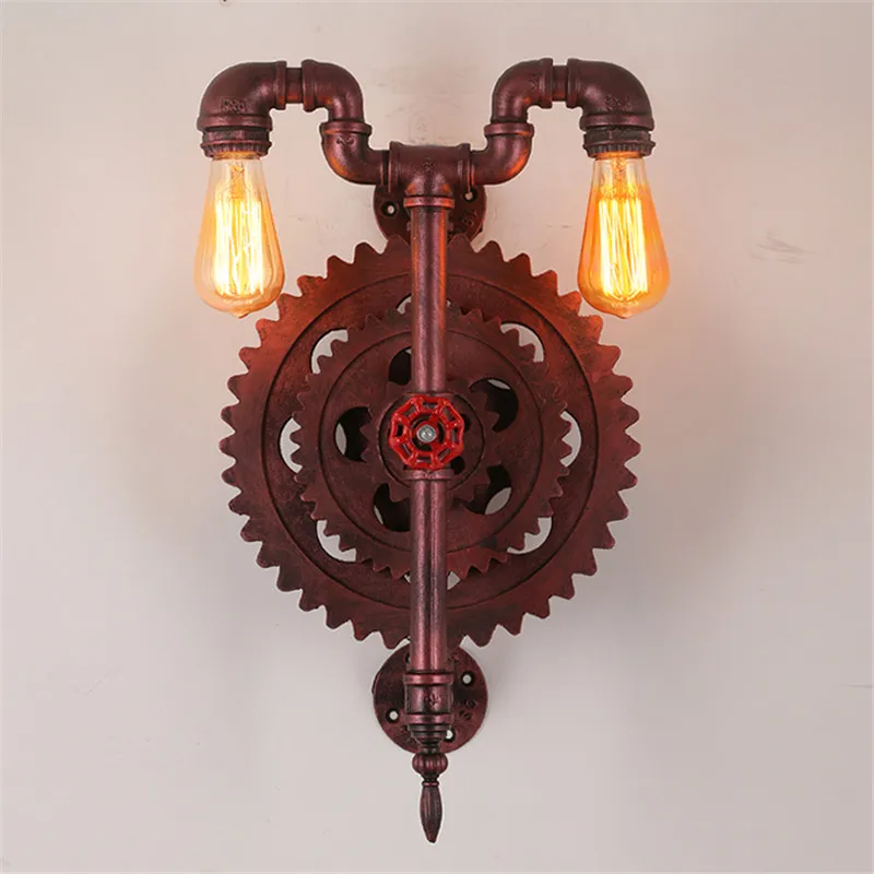 Vintage loft industrial wall lamp coffee shop restaurant bar gear decoration Lighting Fixture retro water pipe wall lamp