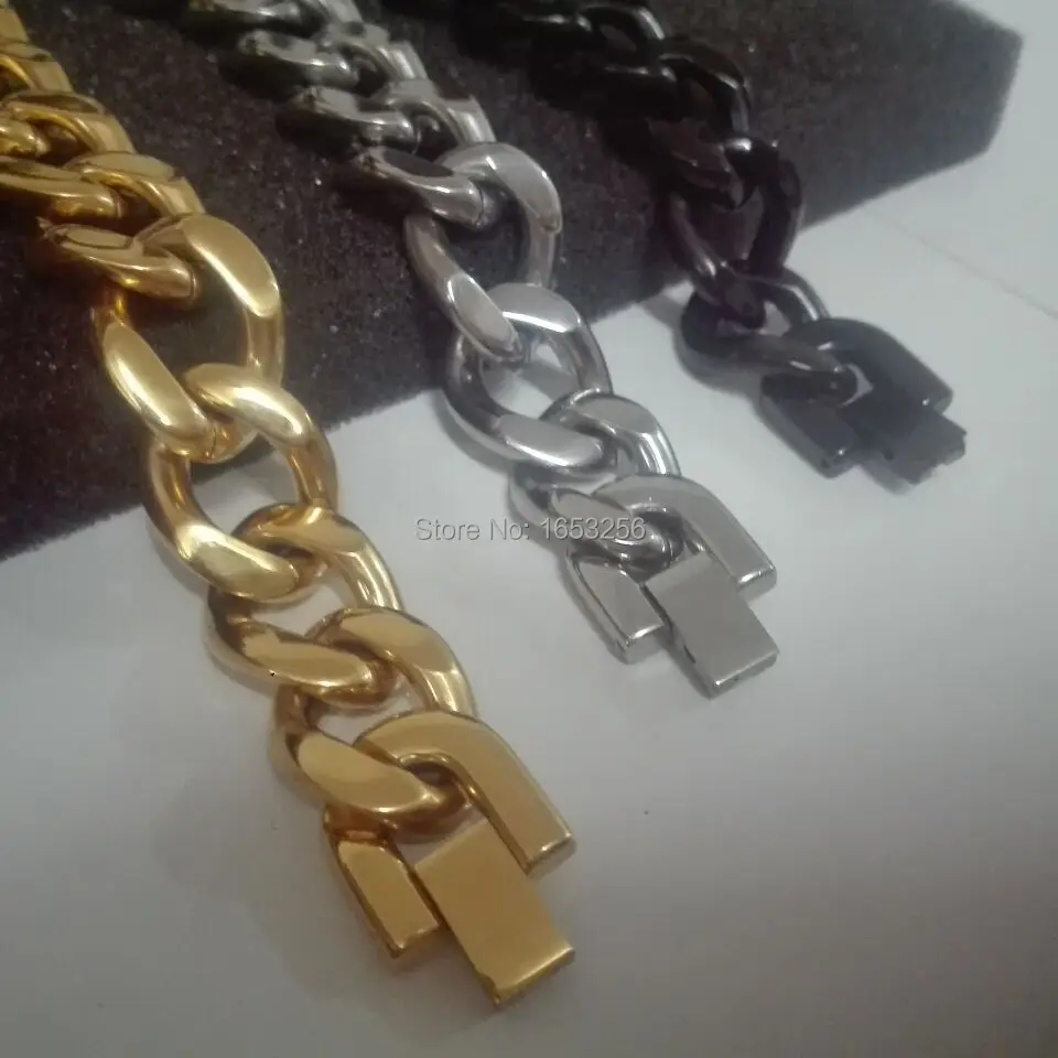 

Кубинский браслет-цепочка из нержавеющей стали 316L 15 мм * 8 дюймов для мужчин, подарки, ювелирные изделия