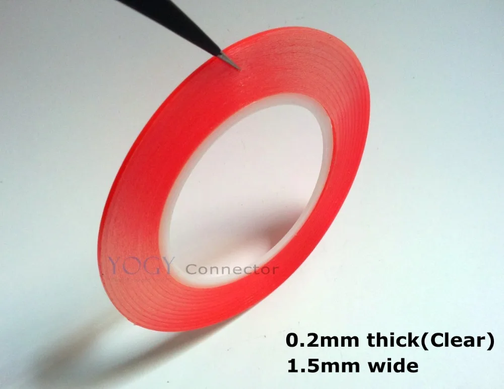 1x (0.2mm Thick) 1.5mm *25M Strong Acrylic Adhesive Clear Double Sided Tape, No Trace, for Phone Display, Battery, Lens Assemble