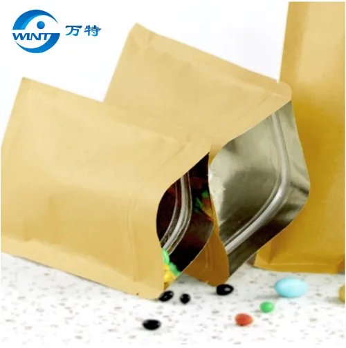 10CM*15CM,100pcs/lot,Zipper/zip lock Kraft paper bag kraft bag,gift/coffee/tea bag Snack/blank brown kraft bag without window