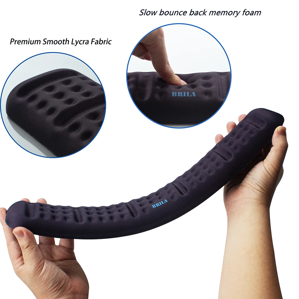 Keyboard wrist rest support cushion pad, comfortable memory foam padded, ergonomic wrist pillow for office & gaming keyboard