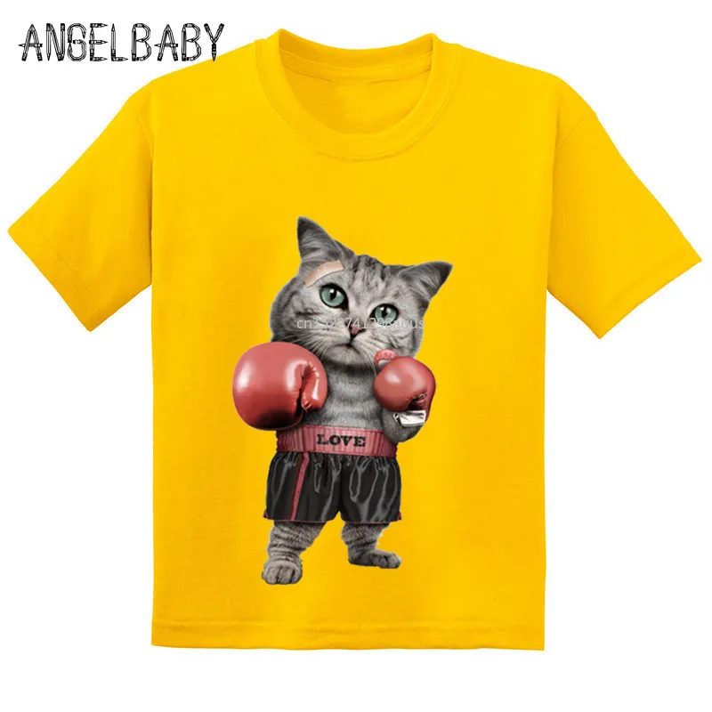 

Hot Sale Puglism Strong Boxer Kids Funny T-shirts Fashion Summer Children Cotton Baby Clothes Boys/Girls Casual Tops Tees,GKT201