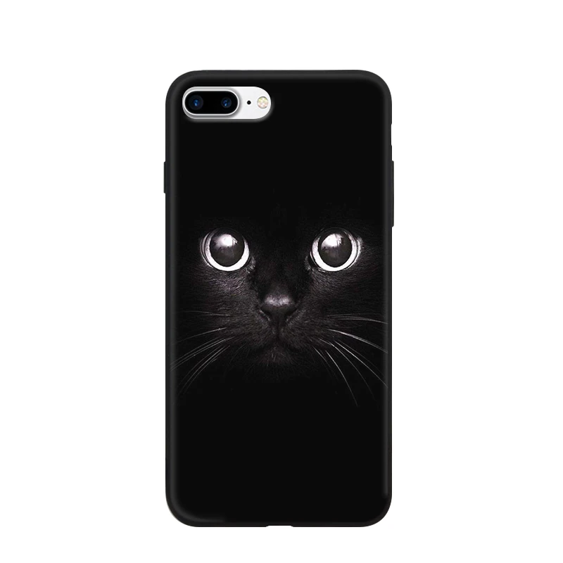 Silicone Phone Case For Apple iPhone 7 8 Plus Cute Cat Dogs Cartoon Pattern Soft Back Cover For iPhone7 iPhone8 Plus 8Plus 7Plus