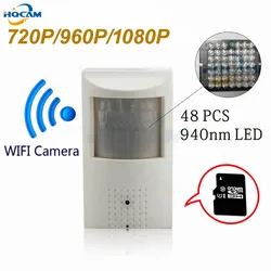 WIFI gniazdo TF 5MP 720P 960P 1080P HD IMX335 PIR styl kryty Onvif bezprzewodowa kamera IP niewidoczny 940nm IR LED wbudowany mikrofon camhi
