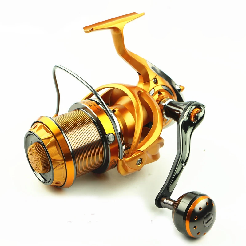 AZJ 2018 Top Surfcasting Fishing Reel Feeder far Carp Cast Sea Spool Peche Wheel Spinning Drag Handle carbon