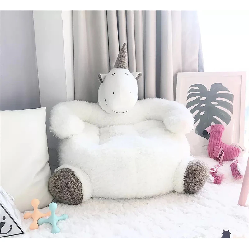 

Unicorn Plush Stuffed Toys Creative Children Unicorn Soft Cushions Bed Crib Chair Lazy Sofa, Home Decor 42*65*55cm Dropshipping