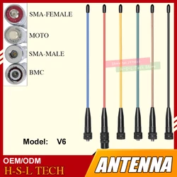 Walkie-talkie de goma de mano, antena de colores BNC/SMA-M/SMA-F, 144/430MHz, banda Dual, VHF/UHF, accesorio de antena de Radio bidireccional