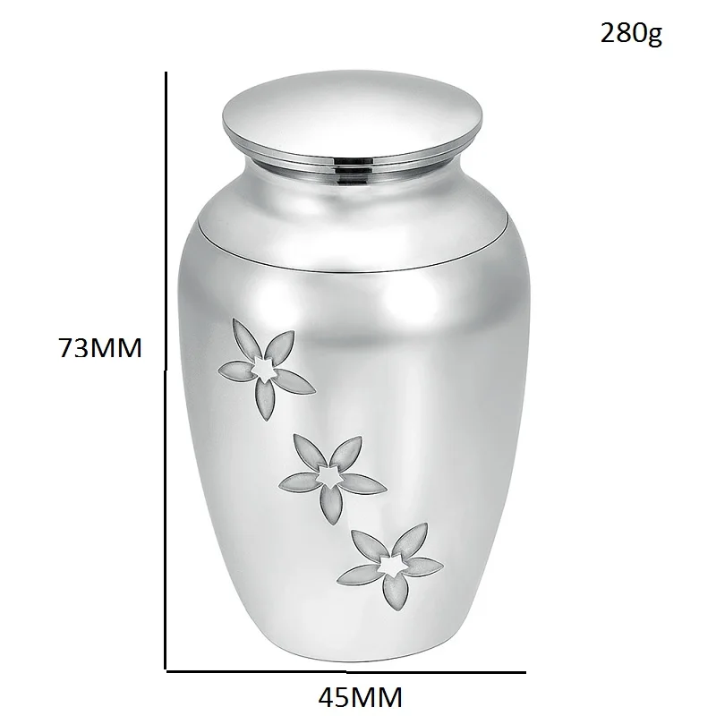 IJU08 Betiful Flower Engraved Stainless Steel Cremation Memorial Urn Hold Ashes of Loved One,Personized Engaving Available