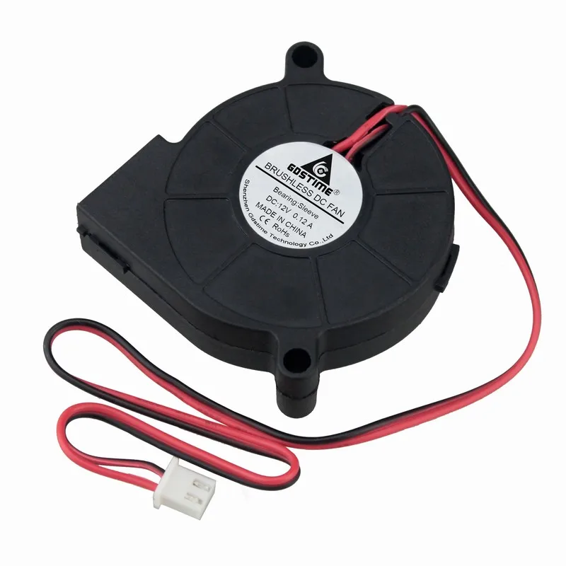 Gdstime-12V DC 브러시리스 송풍기 팬, 50mm x 15mm 높이 RPM 50x15mm 5015S 터보 냉각 팬 0.12A, 20 개