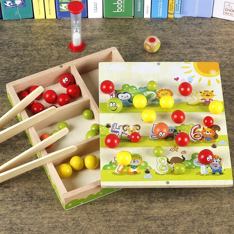 Montessori Giảng Thời Thơ Ấu Đồ Chơi Giáo Dục Đào Tạo Kẹp Hạt Montessori Toán 2-3-4-5 Năm tuổi Cô Gái