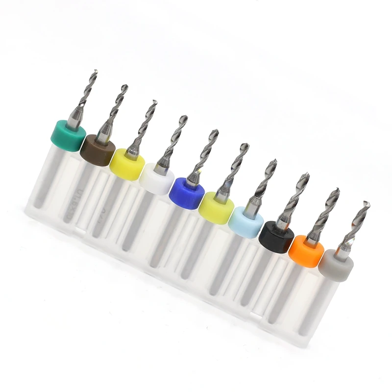 0.1-2.0mm 10PCS Carbide PCB Drill Bit CNC Router Wood Drilling Tools Engraving Machine Accessories