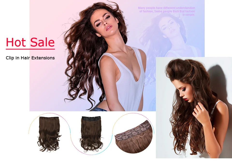 DinDong Clips-in-Haarverlängerungen, 32 Zoll, synthetisch, gewellt, 210 g, hochwertiges, hitzebeständiges Haar 613 # Blondbraun, 19 Farben erhältlich – Detail 1