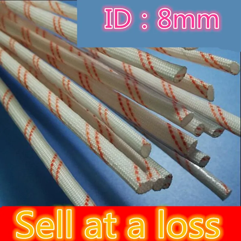 

0.9Meter/lot YL447 8MM Diameter High Temperature Sleeve Alkali-free Glass Fiber Tube Power Cord Bushing Wire Casing Netherlands