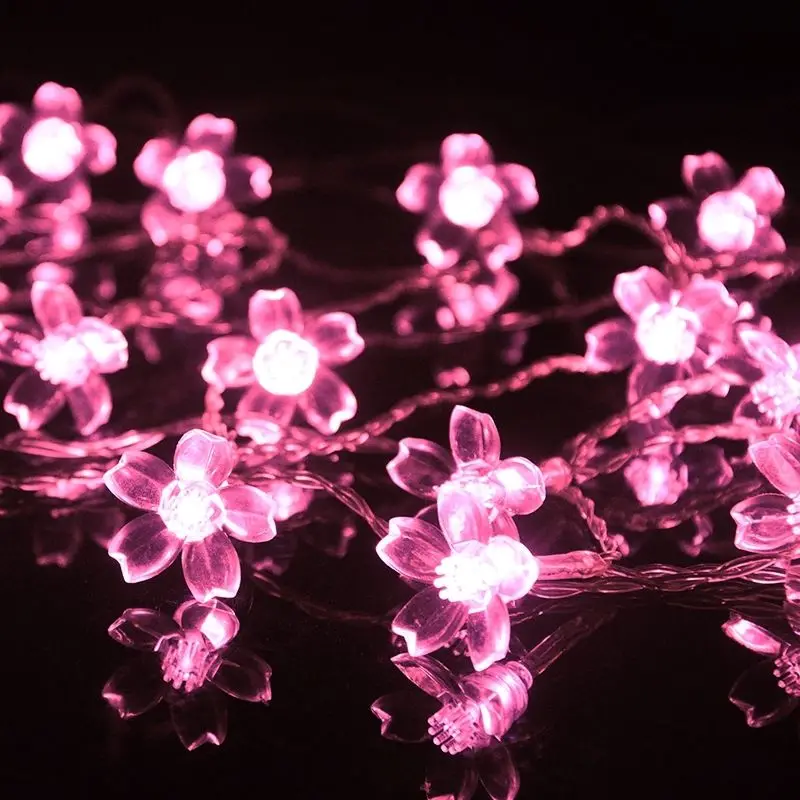 Cherry Blossoms Peach Flower String Fairy Light, Multi 10m, Battery Operated, Sakura Star Garland, Christmas Light