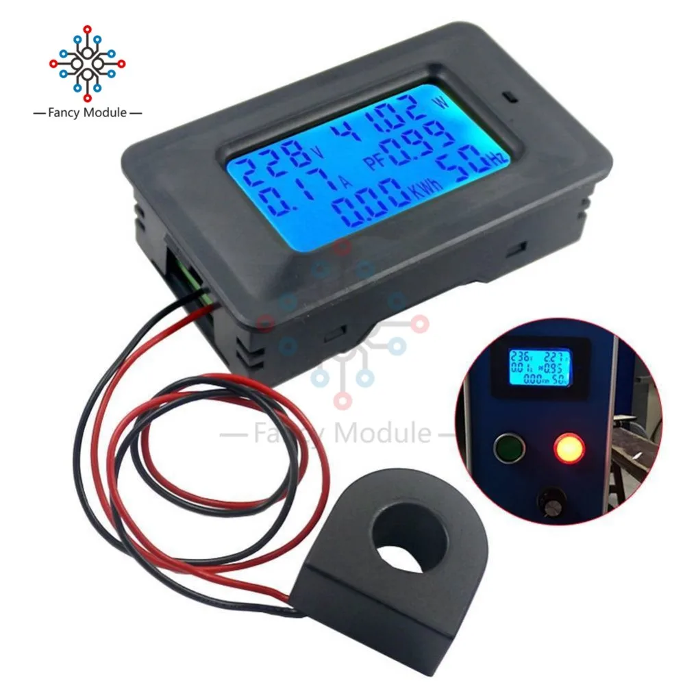 6 In 1 Voltmeter Ampèremeter Lcd Digitale Ac 20A 100A 110V 220V Voltage Energy Meter Power Huidige Panel watt Combo Tester Detector