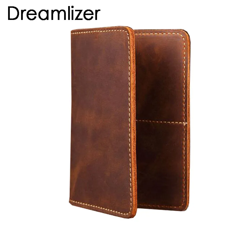 Portfel na paszport unisex z prawdziwej skóry, damski, w stylu vintage, ze skóry bydlęcej, okładka na paszport, portfel męski, etui na karty kredytowe, portfel podróżny
