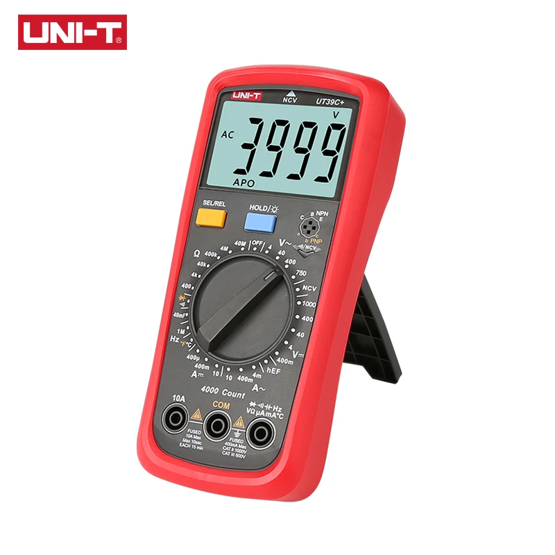 UNI-T UT39C+ Digital Multimeter Auto Range Tester Upgraded from UT39A/UT39C AC DC V/A Ohm /Temp /Frequency/HFE/NCV test