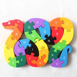 New Educational Toys Kids Snake Wooden Toys Wood Kids 3d Puzzle Kids Jigsaw Puzzles Brinquedo