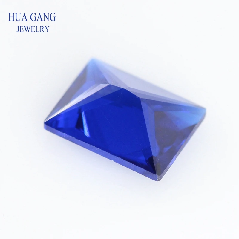 113# Blue Rectangle Shape Princess Cut Synthetic Spinel Stone For Jewelry Size 2x3mm~10x14mm