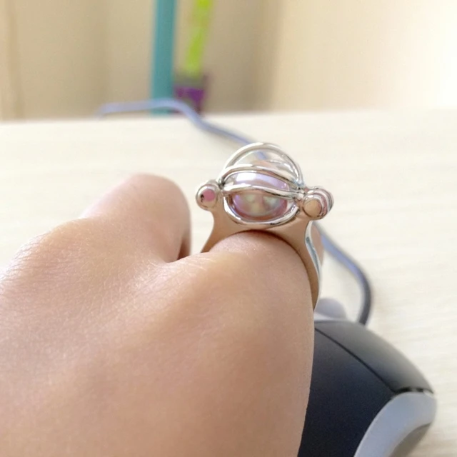 Pearl cage ring hot sale