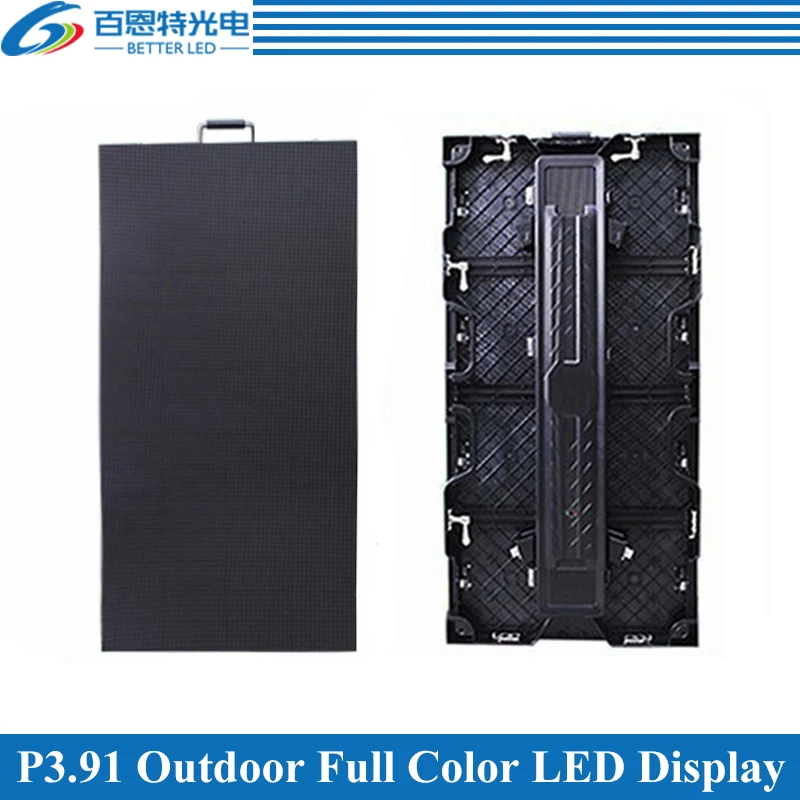 4pcs/lot P3.91 Outdoor 1/16 scan 500*1000mm 128*256 pixels Die-cast Aluminum Cabinet Rental Full color video LED display screen