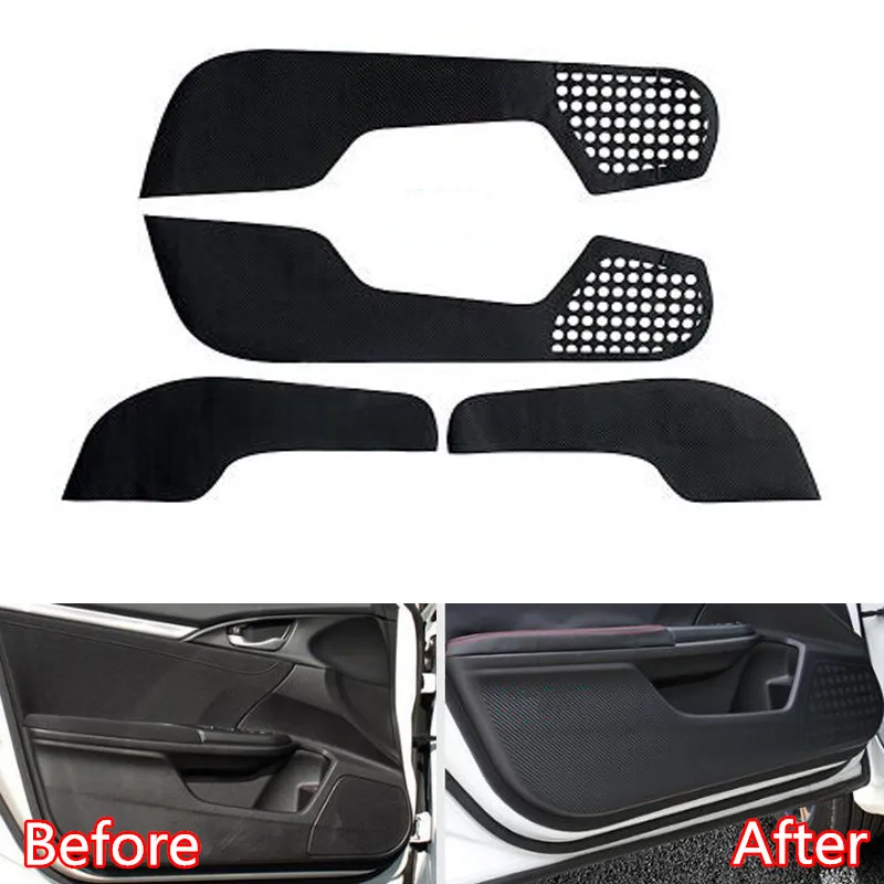 For Honda Civic 10th 2016 2017 Car Door Panel Stickers Anti-kick Protector Car-covers Interior Car Accessories