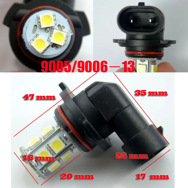 AutoEC 2X 9006 9005 13 SMD 5050 led fog light HB4 Car Auto Day Driving Fog Head bulb Lamp Parking light Super Bight 12V #LJ13