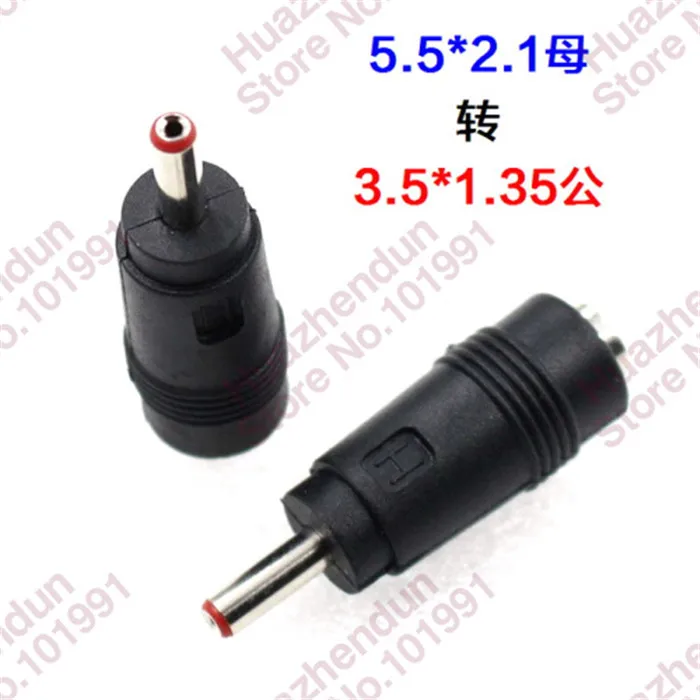 100 piezas DC Power 5,5x2,1mm, enchufe macho a 3,5x1,35mm, adaptador Jack hembra, convertidor de conector