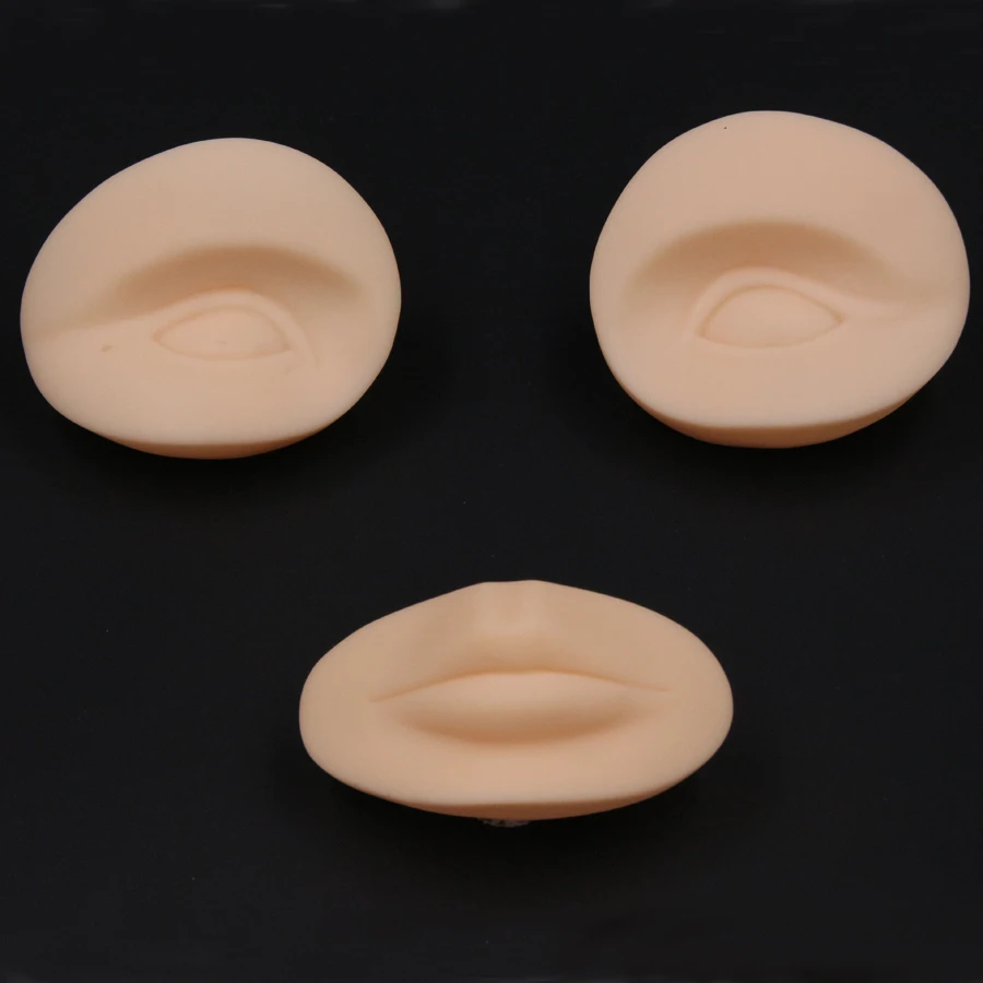 

1pcs High quality professional Synthetic skin include 2 eyes with 1 lips tattoo practice skin for beauty beginner use