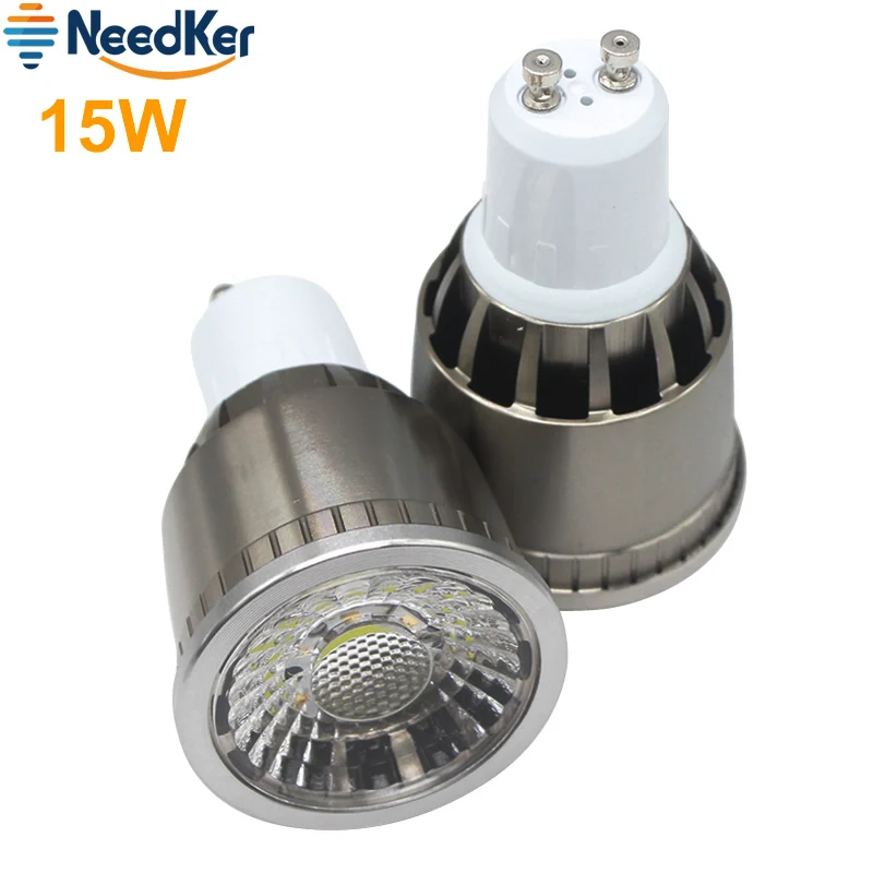 NeedKer Dimmable GU10 G5.3 LED Spotlight 15W COB LED Bulb Lamp AC 110V 220V 240V  Warm Cold White Showcase Lamp Aluminum Body